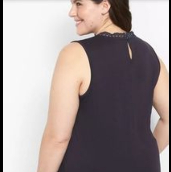 Embroidered blue cotton tank, Lane Bryant plus size 18/20 - Picture 6 of 16